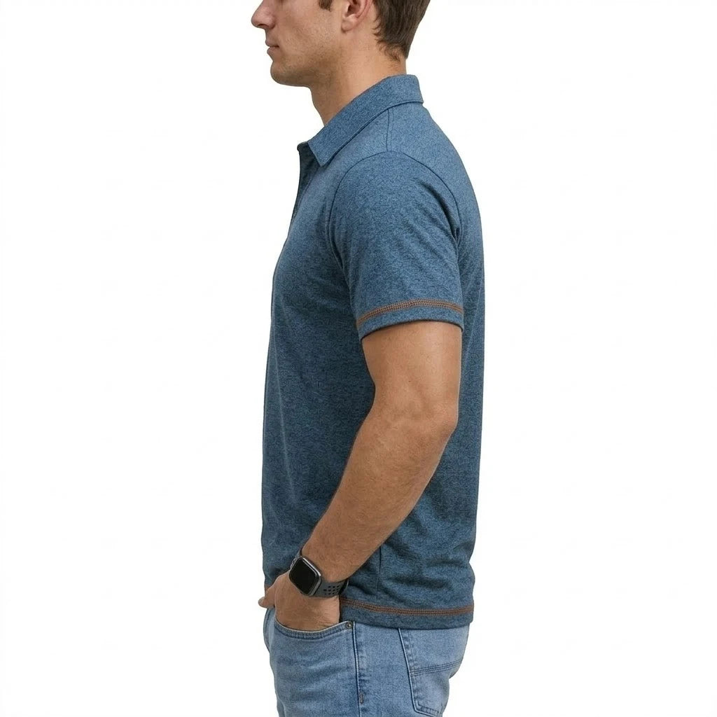 Summer Men's Solid Color Polo Shirt Short Sleeve Button Tshirts Lapel