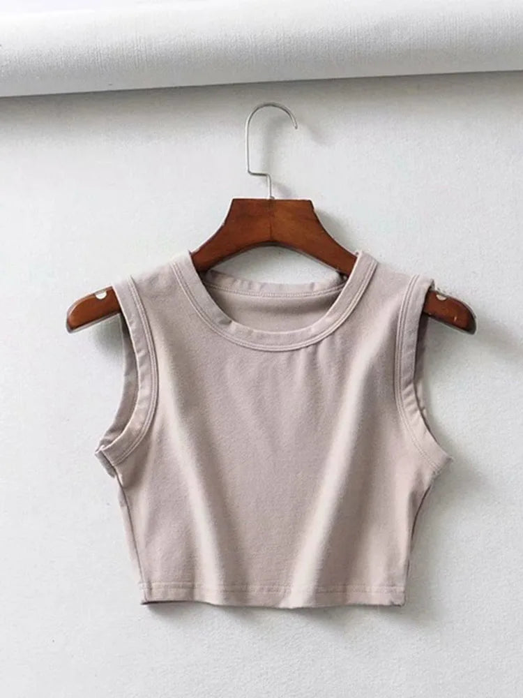 2024 Summer vintage white crop tops women biker black punk sexy tank