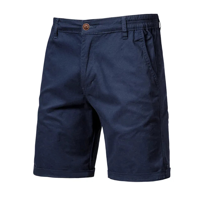 2021 New Summer 100% Cotton Solid Shorts Men High Quality Casual Business Soci