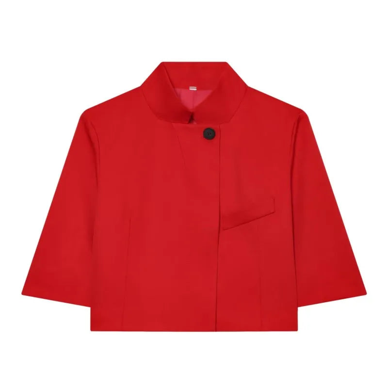Women's Cropped Short Blazer New 2026 Spring Summer High-Neck Short