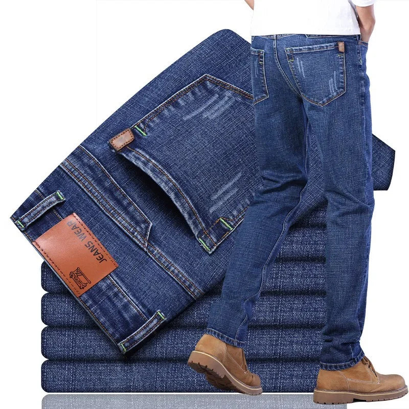 2025 Men New 28-40 Men's Classics Pants Straight Business Blue Black