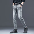 2026 New Men's Stretch Jeans Gray Slim Fit Small Feet Anti-wrinkle