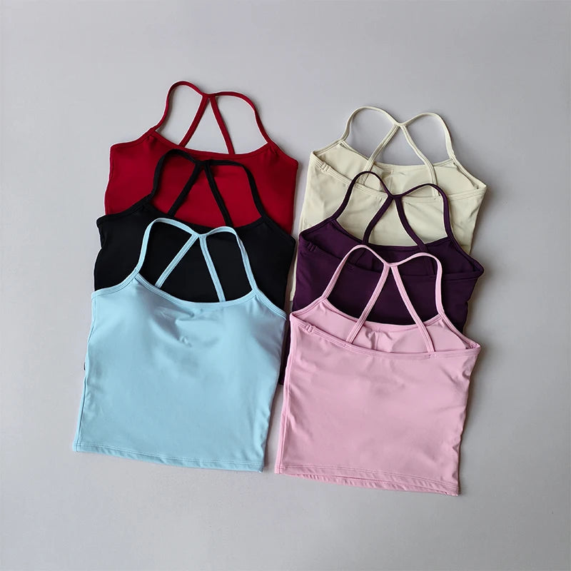 Seamless Nude Sports Bra Scrunch Push-up High Support Adjustable Thin