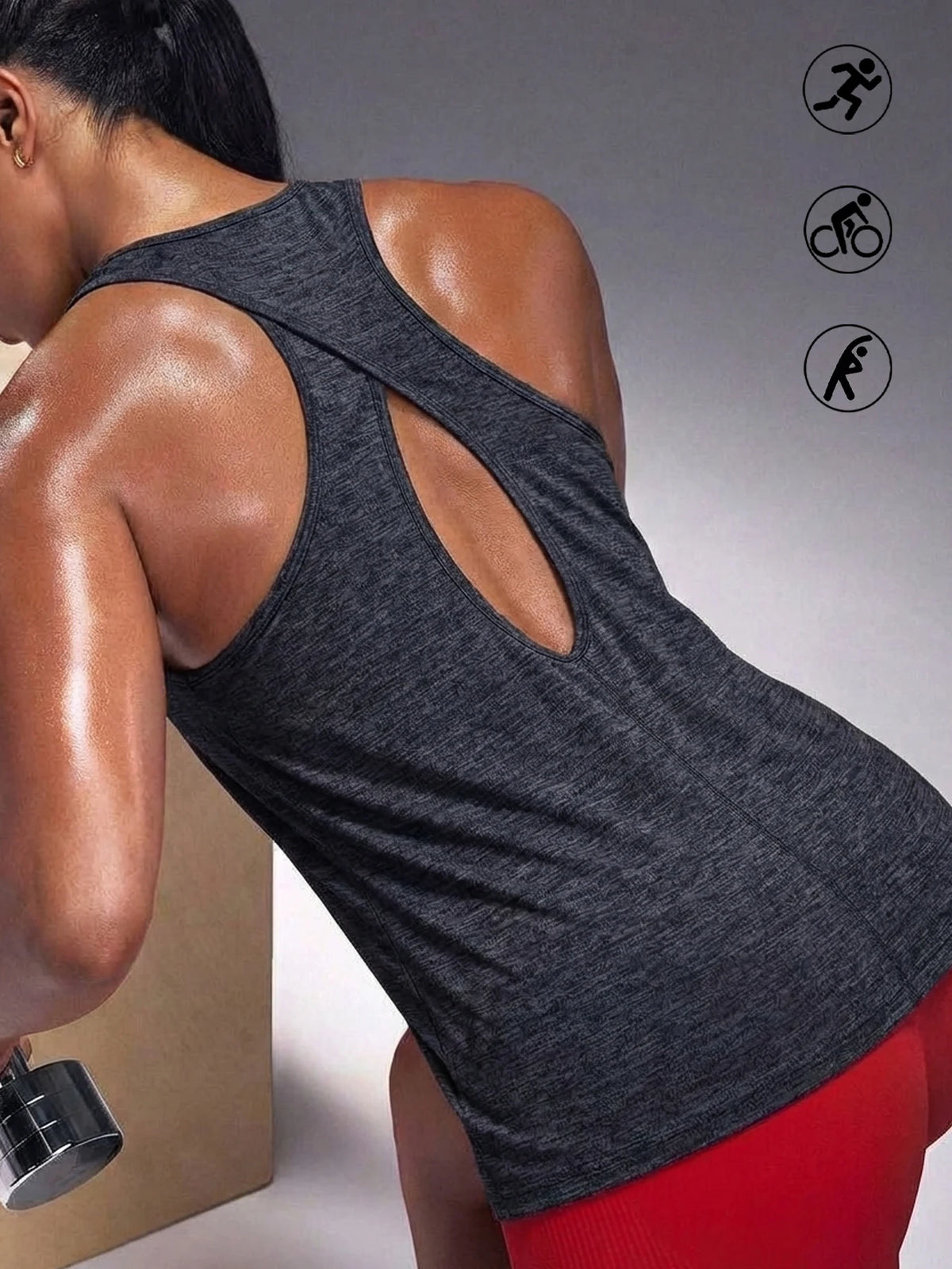 Super Soft Cross Backless Workout Tops for Women Racerback Tank Tops
