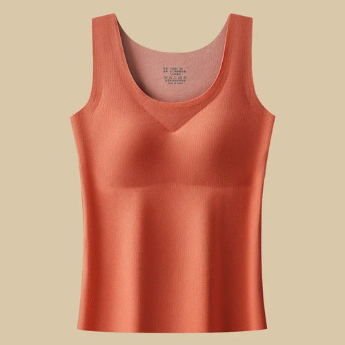 M-2XL For 40-75kg German Velvet Thermal Tank Top Women With Chest Pad