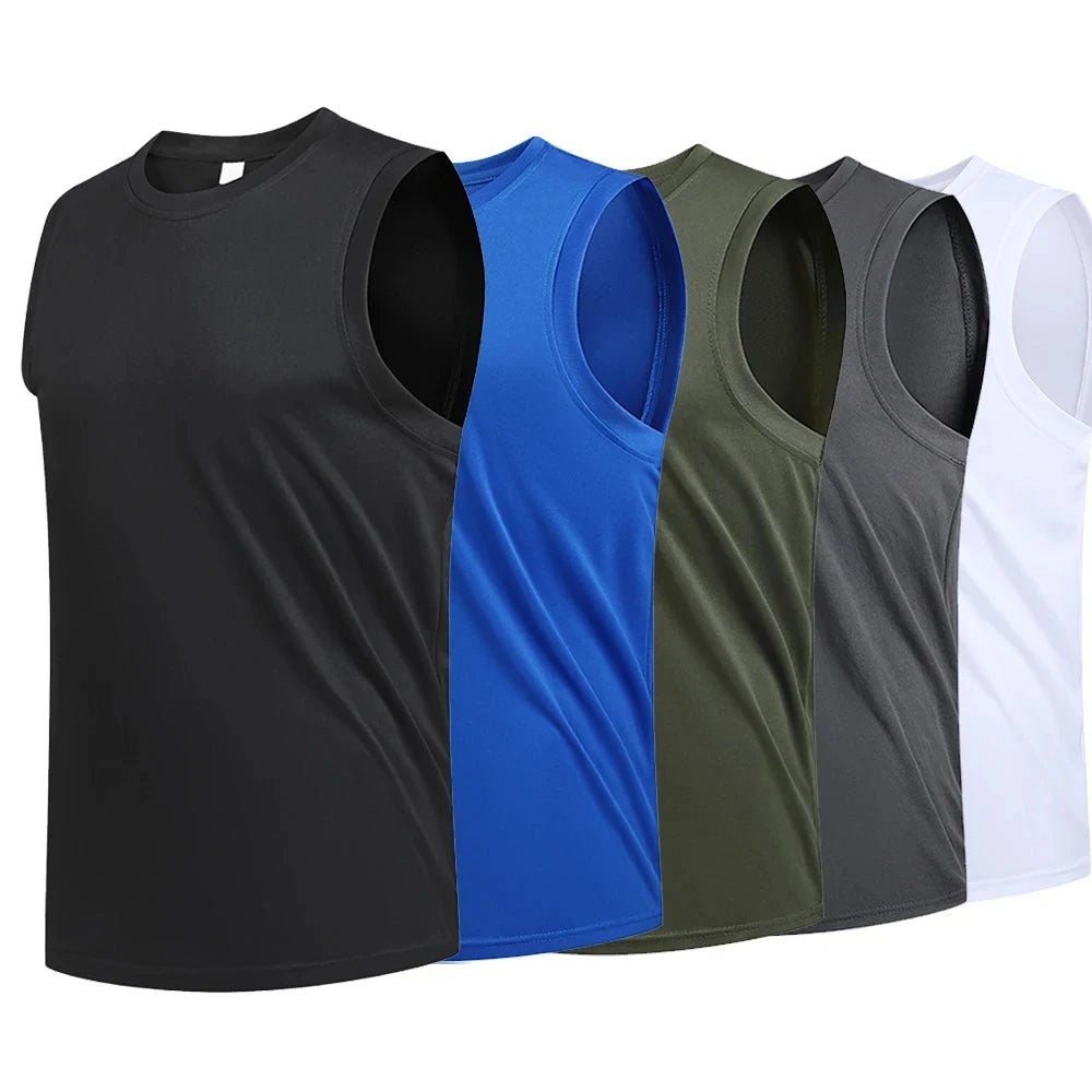 Men's New Large Size Breathable Ice Silk Quick Dry Sleeveless Vest