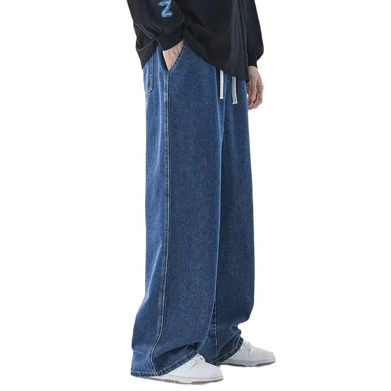 Spring Autumn Men Baggy Jeans Oversize Straight Loose Casual Denim