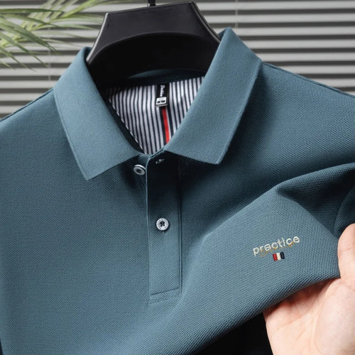 100% Pure Cotton Men's Classic Embroidered Polo Shirt Luxury