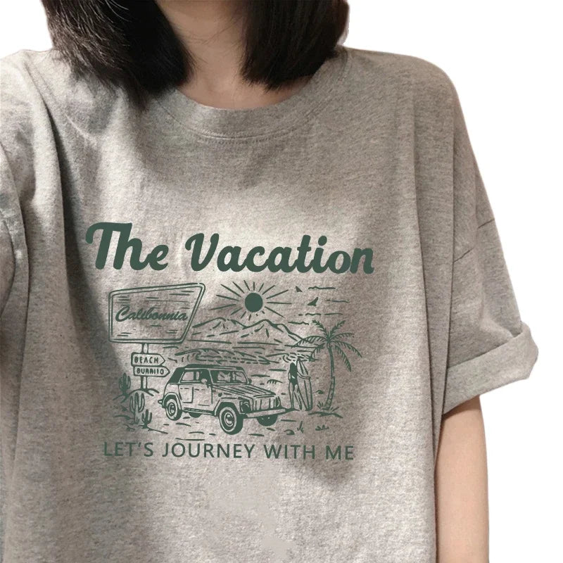 Retro Japanese Short Sleeve Loose T-Shirt Women's Trendy Summer Design