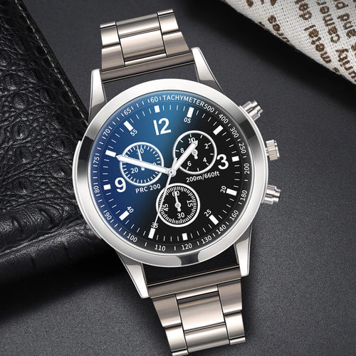 1/2PCS Men Business Watches Fashion Men's Steel Band Quartz Watch with