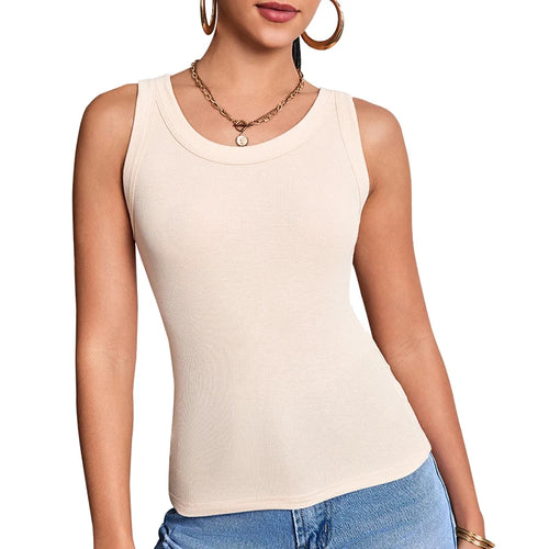 1/3 Pcs Ladies Solid \ Suspender Vest Sexy Round Neck Sleeveless