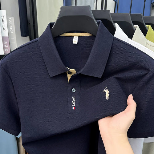 100% cotton high-end brand short sleeve polo shirt men's fashion