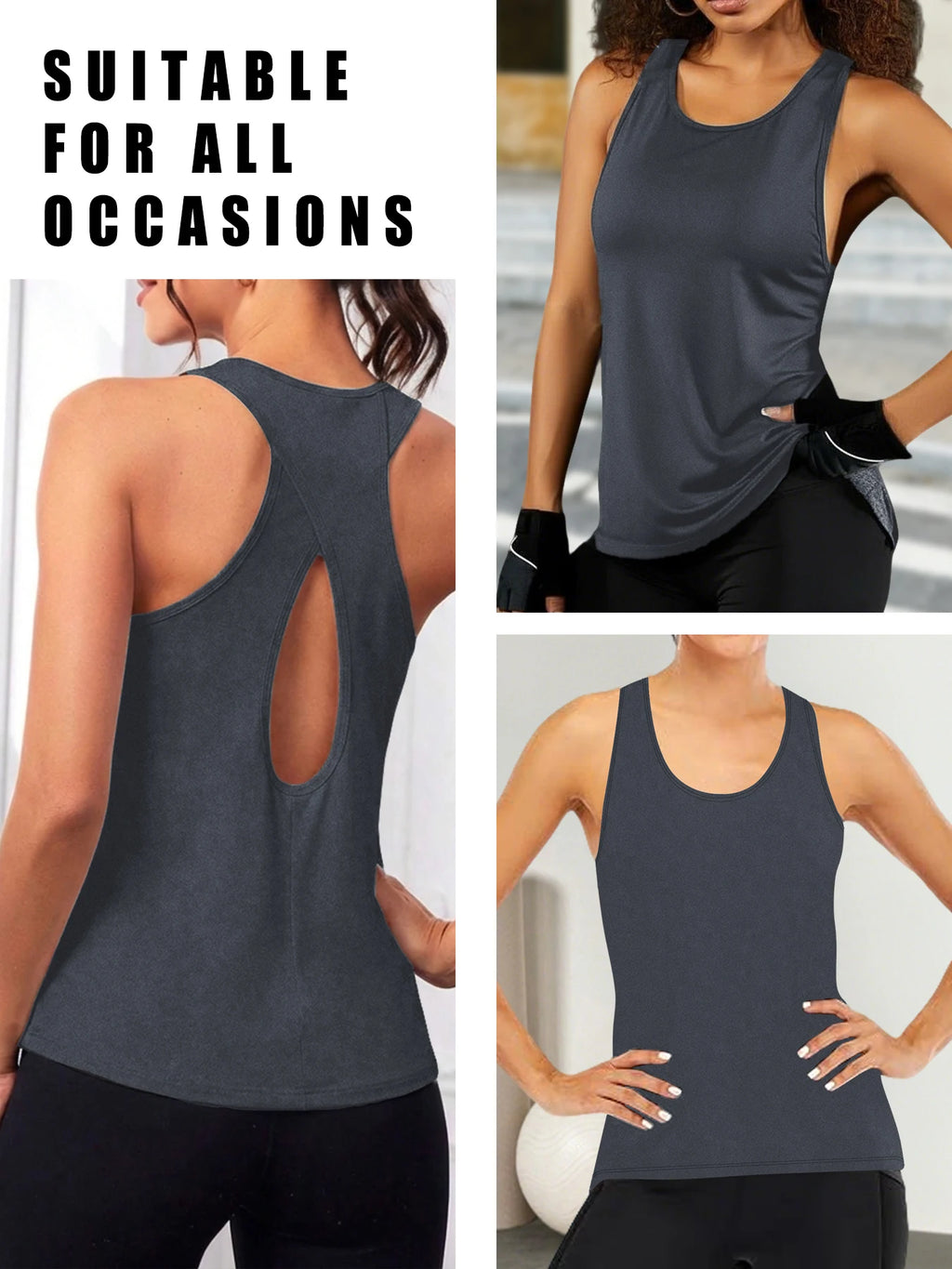 Super Soft Cross Backless Workout Tops for Women Racerback Tank Tops