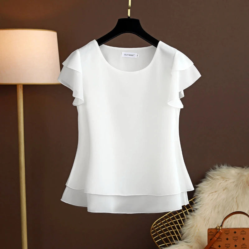 Fashion Brand Summer Oversized Loose and Thin Casual Blouse Top Short