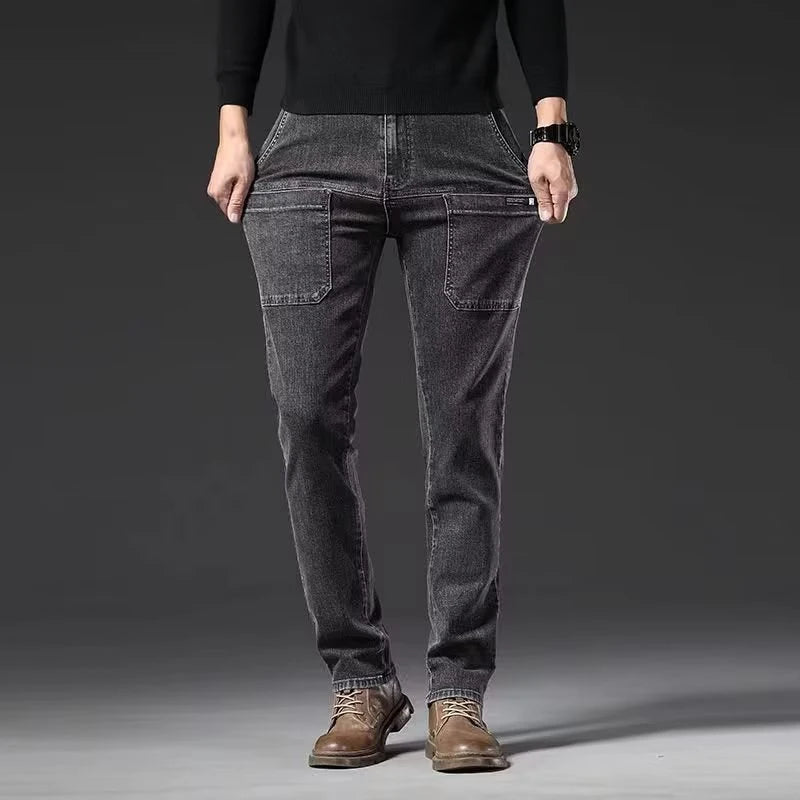 Men's Daily Multi Pockets Narrow Leg Denim Pants Designer Brand Hot