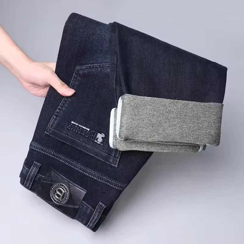 Men's Straight-leg Jeans High-quality Light Luxury Embroidered Casual