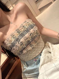 Sexy  Camis Plaid Chic  tube top Slim Korean Tanks Top Sleeveless