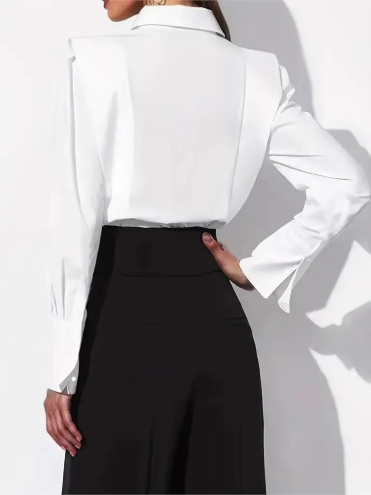 Autumn New White Shirt Women's Fashion Elegant Casual Long Sleeve