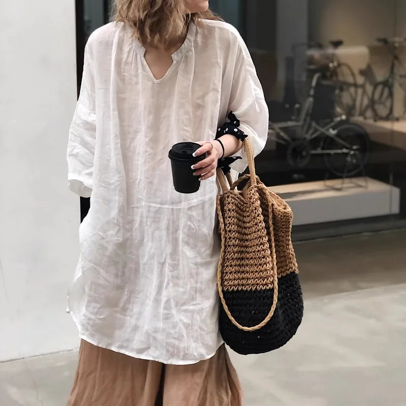 Summer Autumn Loose Blouse Women Shirts Fashion Female Long Sleeve