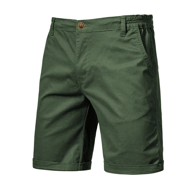2021 New Summer 100% Cotton Solid Shorts Men High Quality Casual Business Soci