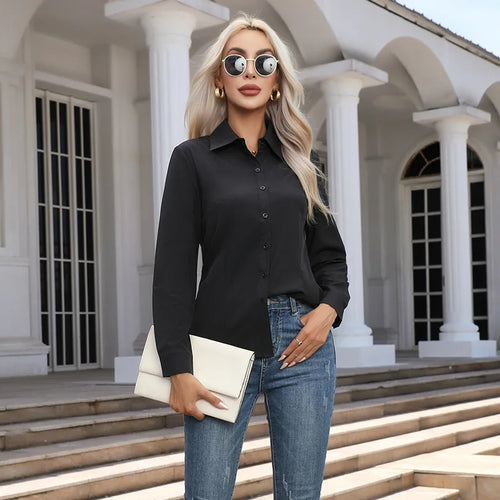 Women Spring Autumn Style Blouses Shirts Lady Casual Long Sleeve