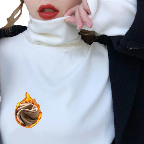 1pcs Women Autumn Winter Thickening Warm Long-sleeved T-shirt Pile