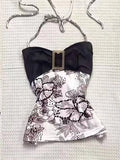 Cool Gothic Punk Halter Tops For Women Y2K Vintage Printed Sleeveless