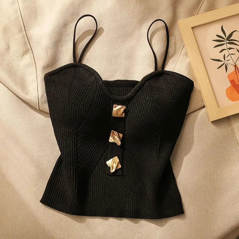 Small Fragrant Knitted Strapless Top Women 2026 Summer New Backless