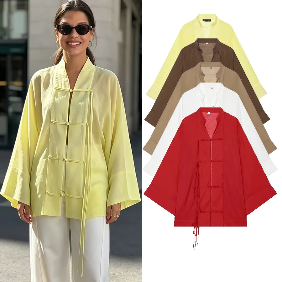 Women Elegant Blouse For Women Loose Long Sleeve Shirts Female