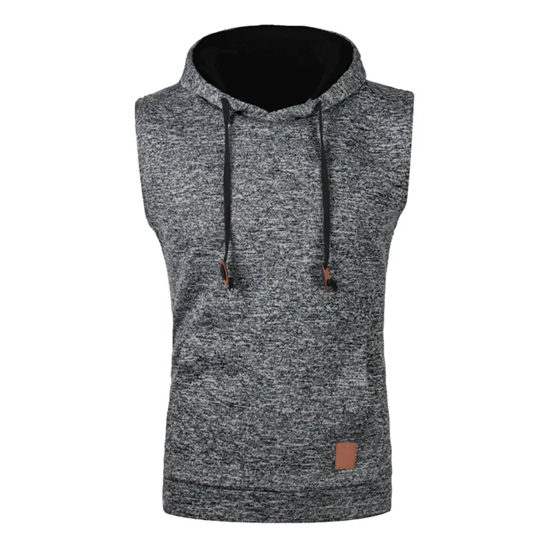 Mens Sleeveless Hoodies Fashion Casual Hooded Sweatshirt Men
