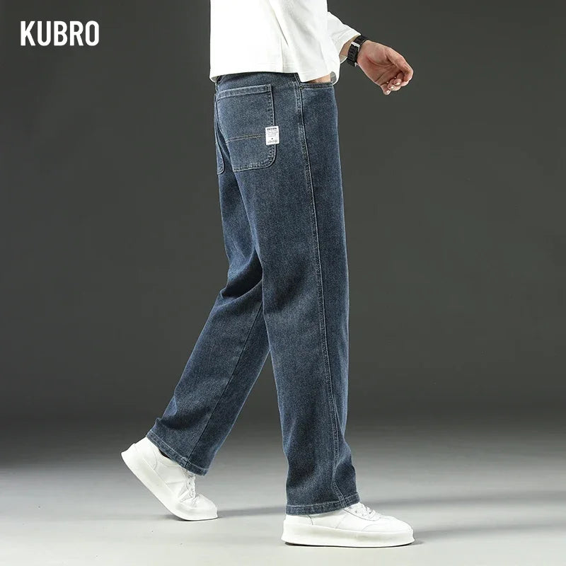 KUBRO 2025 New Autumn and Winter Men's Jeans Loose Comfortable