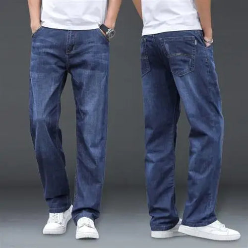 Jeans Men's Summer Straight Leg Loose Large Leg Autumn Thick