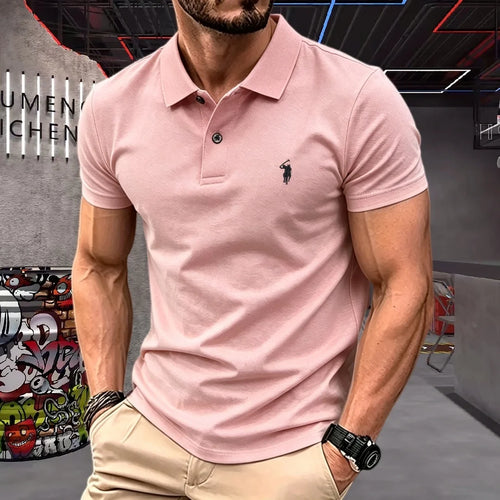 100%polyester fiberhigh-end brand men's short sleeve polo shirt