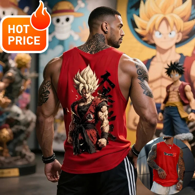 Anime Super Saiyan Son Goku Dragon Ball Gym New  Harajuku Summer Men