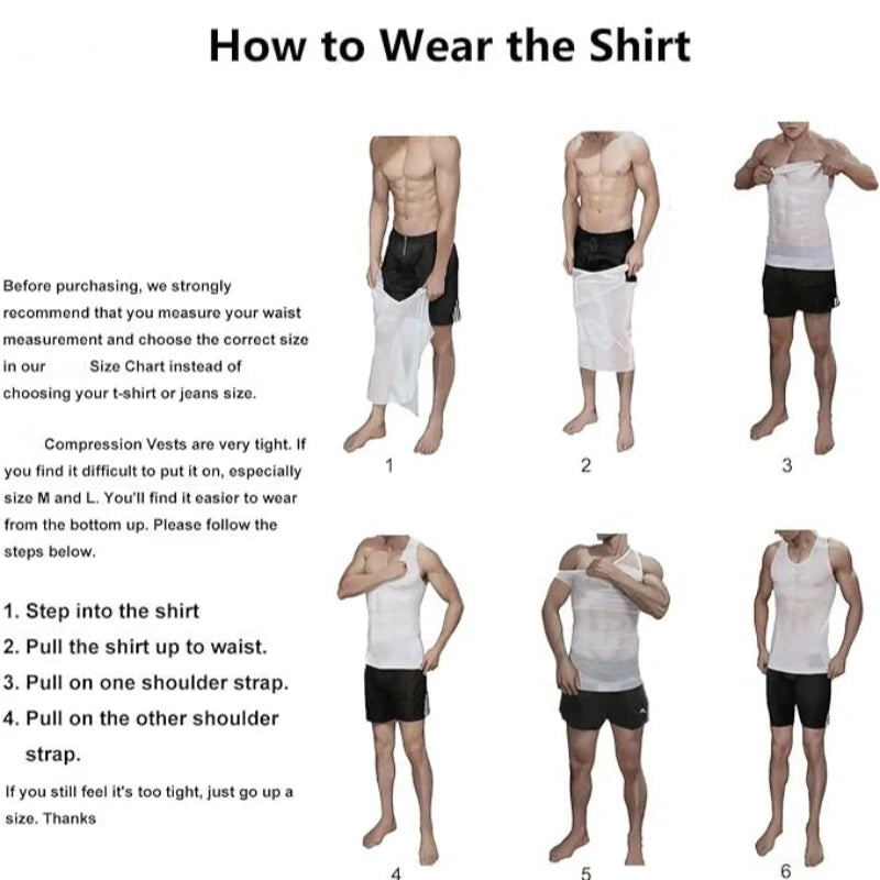 Men Compression Shirts for Men Shapewear Chest Abdomen Control Body