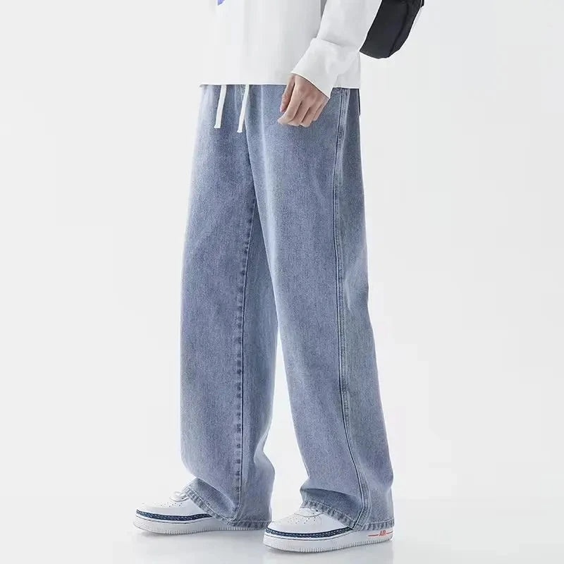 2026 Spring/summer New Men Solid Color Drawstring Pocket Jeans