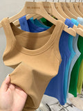 AOSSVIAO Women Solid Round Neck Ribbed Tank Top Camisole Women 2026