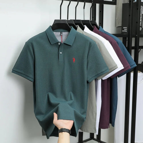 100% pure cotton men's breathable short sleeve T-shirt high-end luxury