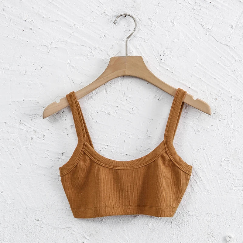 Women's Cotton Crop Top Summer Hot Girl Sleeveless Tank Tops Sexy