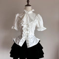 Japanese Victorian Gothic Lolita Puff Sleeves Shirts Y2k Aesthetic