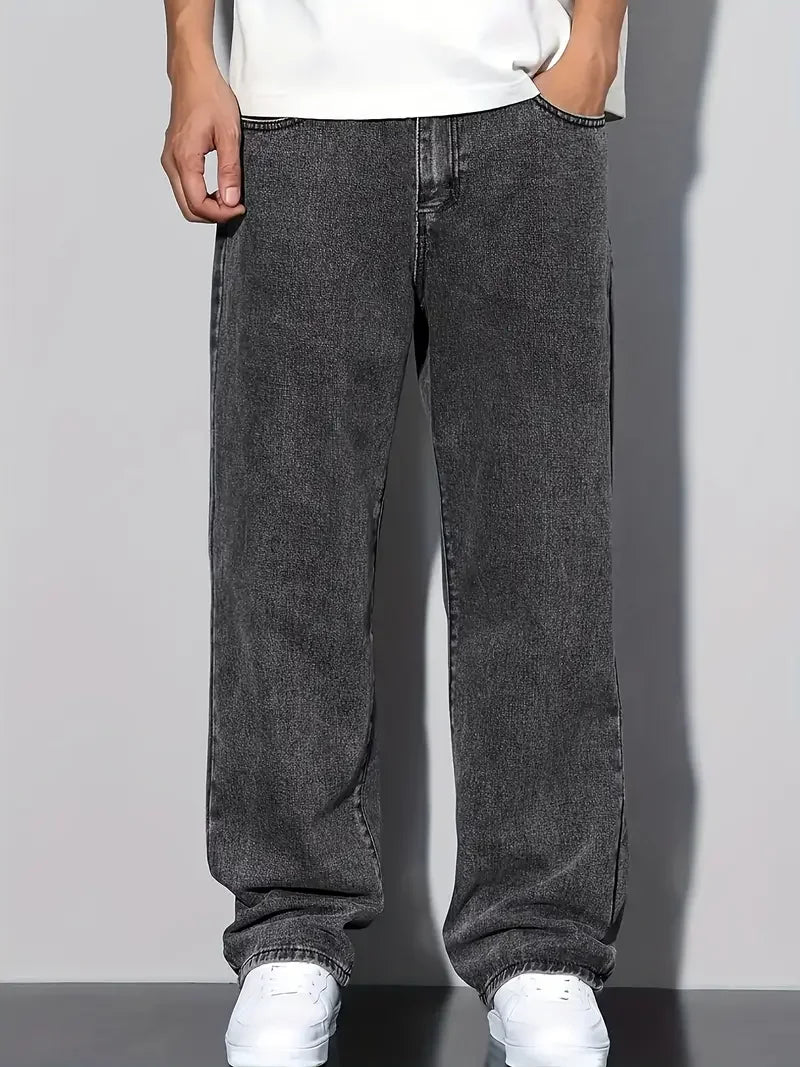 2025 New Style Streetwear Straight-Leg Jeans for Men, Fashionable