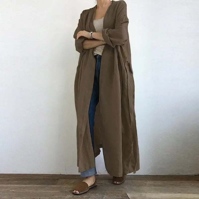 2023 Cotton Long Cardigan Women's Autumn Blouse Casual Long Sleeve