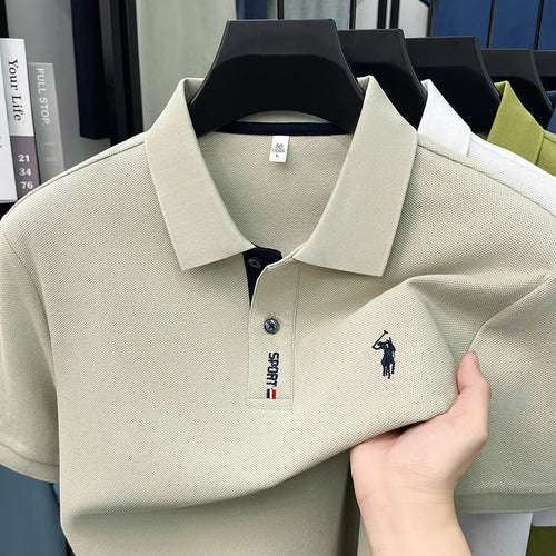 100% cotton high-end brand short sleeve polo shirt men's fashion
