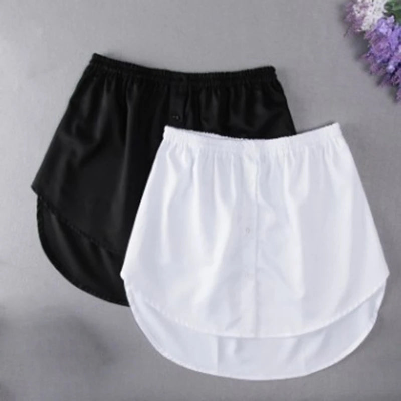 Detachable Underskirt Women Fake Shirt Irregular Skirt Tail Blouse Hem