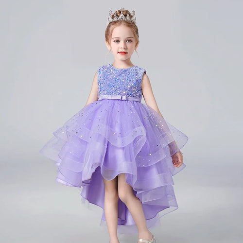 2023 Hot style Summer Sequin Lace Tuxedo Wedding Dress for girls 3-13