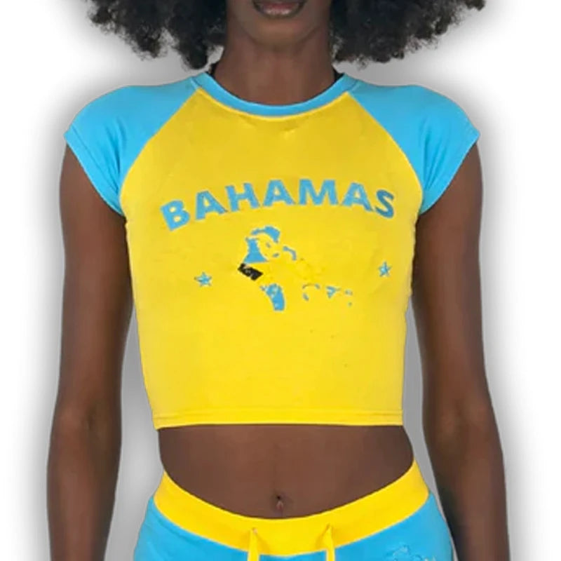 Graphic Embroidery Women's T-Shirt  Crop Tops Design Summer Fashion