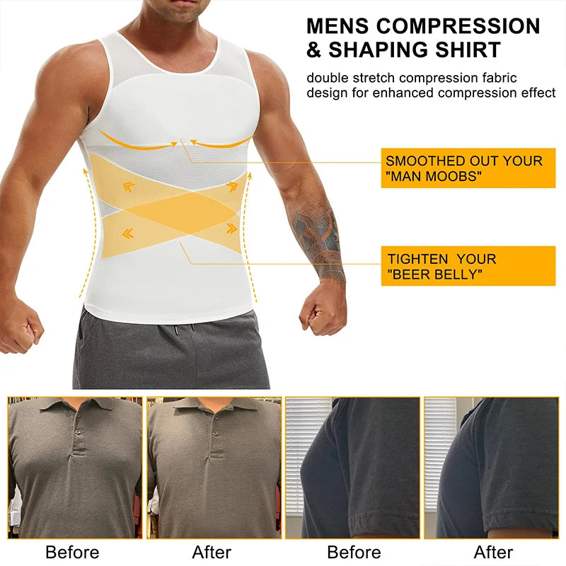 Compression Shirt for Men Slimming Undershirt Body Shaper Tank Top