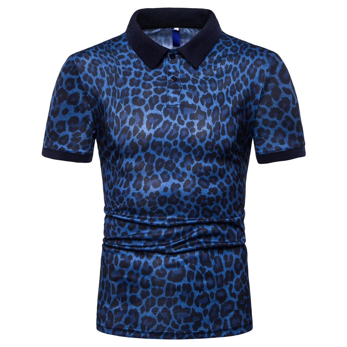 Fashion Leopard Pattern Men's Polos T-Shirts Summer Holiday Short