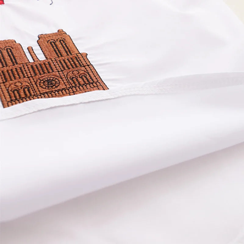 2024 New White Shirt Casual Button Up Turn Down Collar Female Blouse