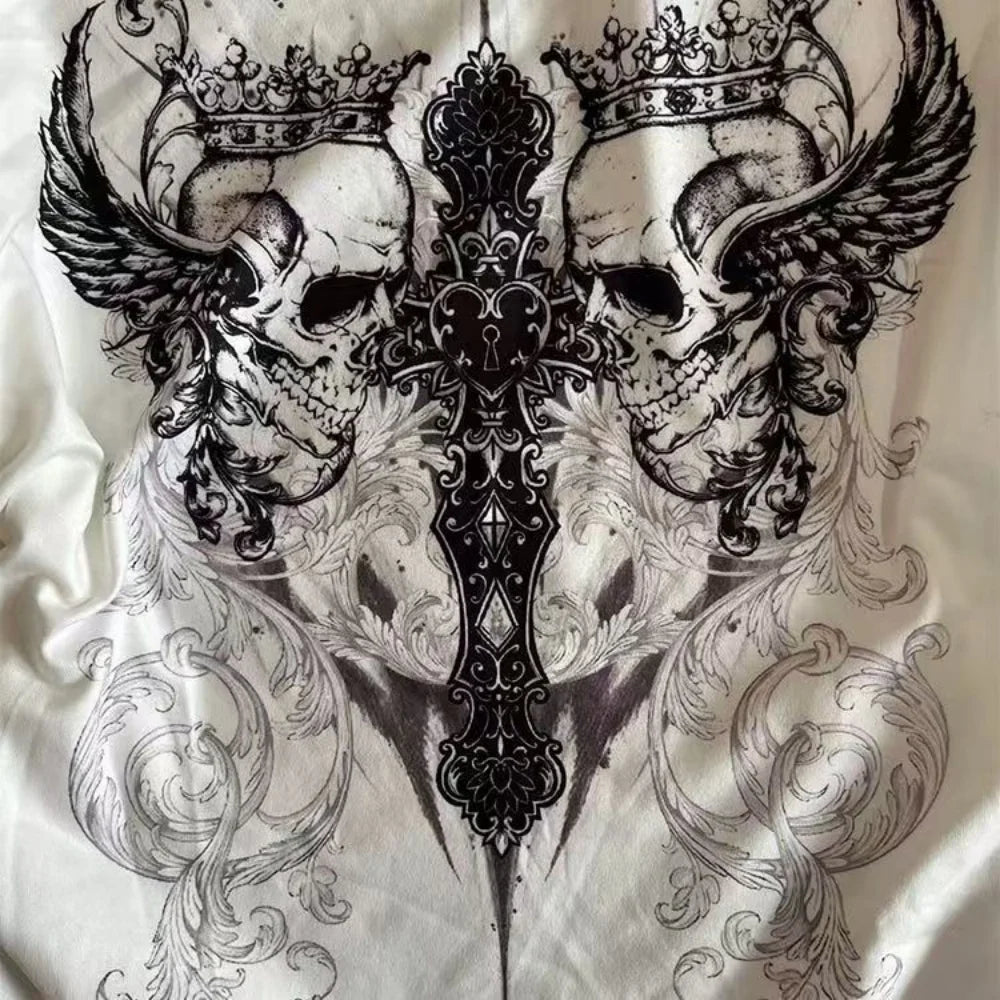 Y2k Slim Fit Print Tops Women Off Shoulder Short Sleeve Tee Shirt